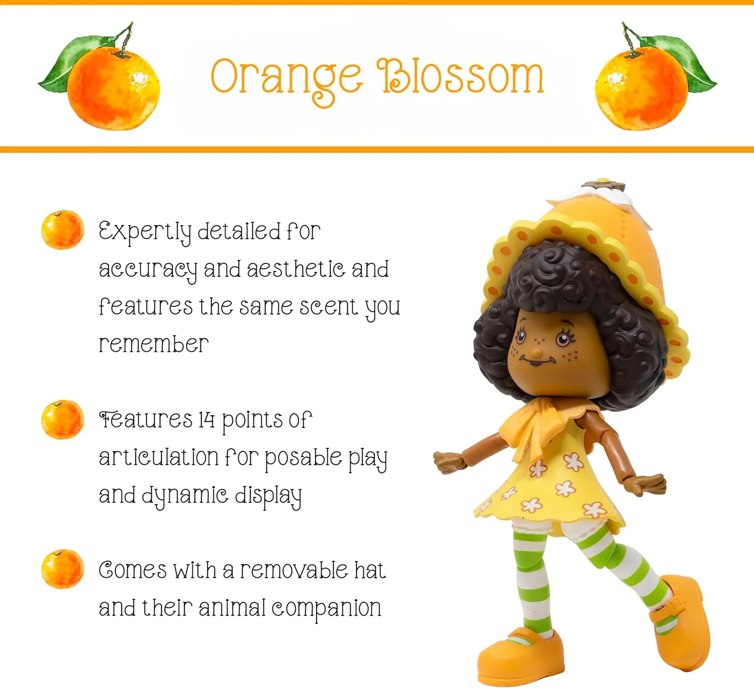 Boss Fight Studio Action figure classica con fragola e fiori d'arancio, statuetta da collezione profumata con cappello rimovibile e compagno di animali, scala 1:12 - Image 5