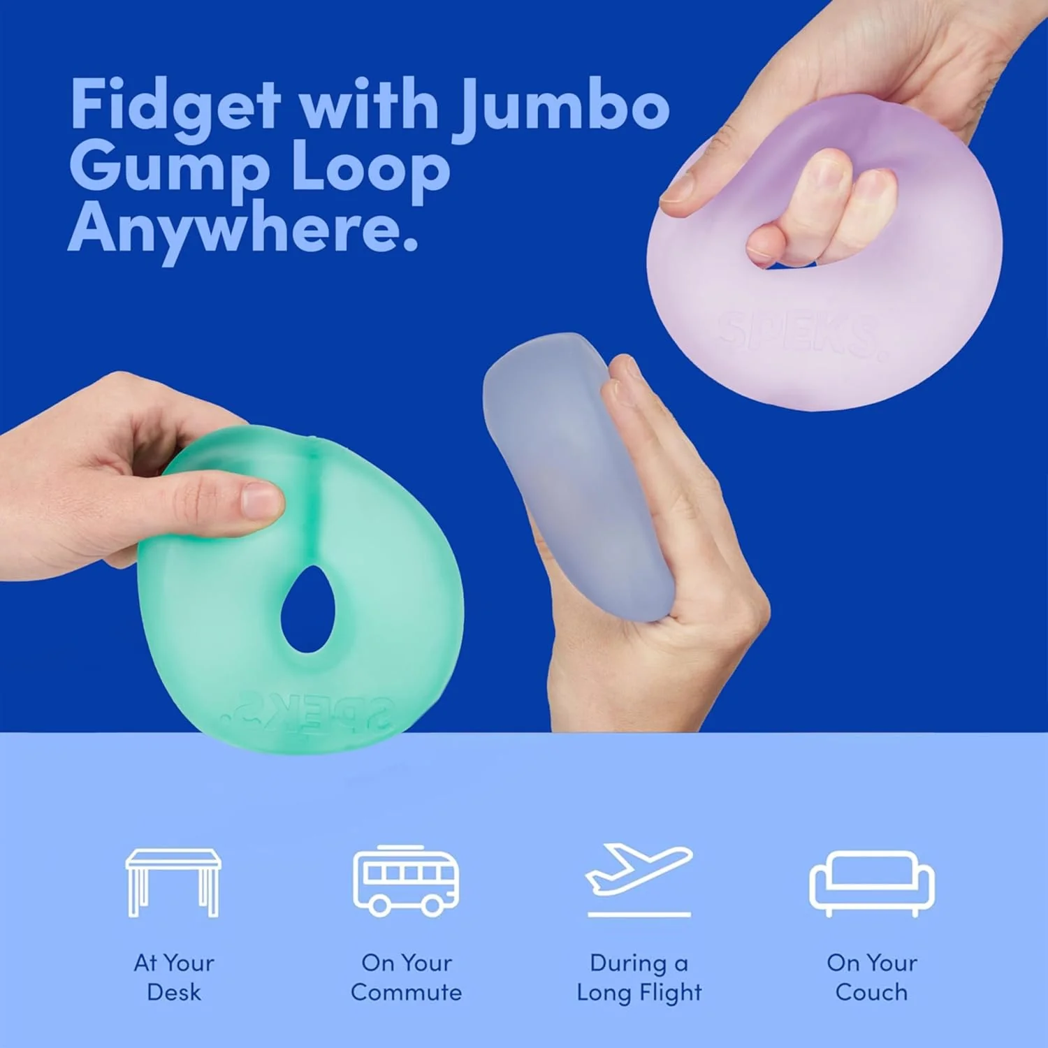Gump Jumbo Loop Gel-Filled Stress Ball | Ultra-Squishy Fidget Toy for Stress Relief & Focus | Anxiety Ball for Adults & Teens | Sensory Squeeze Toy | Dew - Image 3