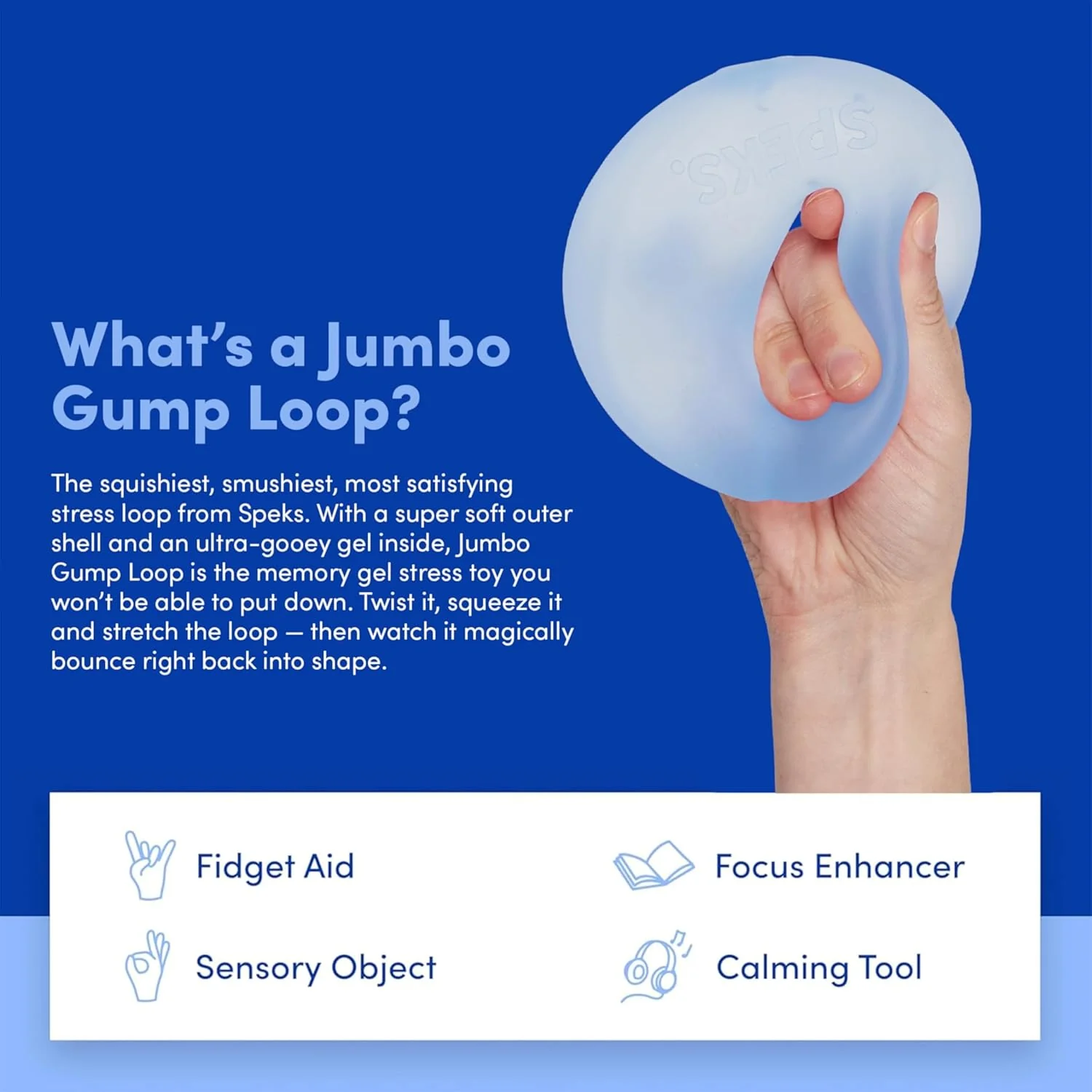 Gump Jumbo Loop Gel-Filled Stress Ball | Ultra-Squishy Fidget Toy for Stress Relief & Focus | Anxiety Ball for Adults & Teens | Sensory Squeeze Toy | Dew - Image 5