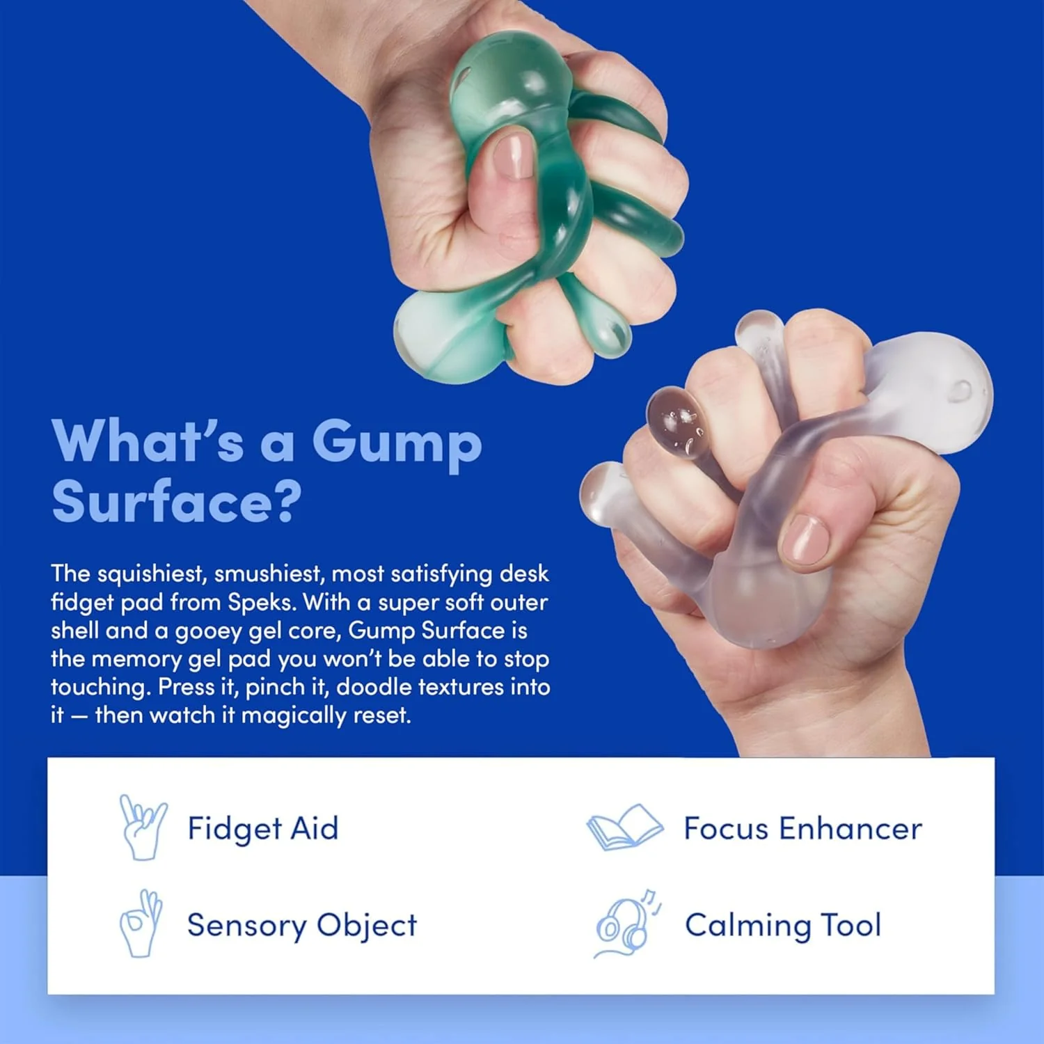 Gump Surface Gel-Filled Stress Ball | Ultra-Squishy Fidget Toy for Stress Relief & Focus | Anxiety Ball for Adults & Teens | Sensory Squeeze Toy | Cool Mix 2 Pack - Image 5