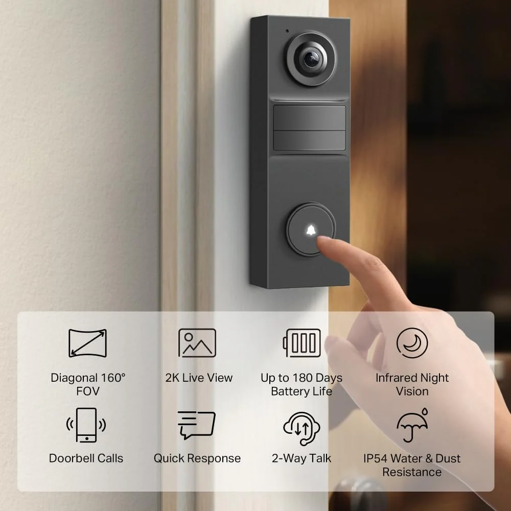 Tapo Td20 V1 - Smart Doorbell - With Camera - Wireless - 802.11A/B/G/N, 2.4 Ghz Rf Protocol - Image 2