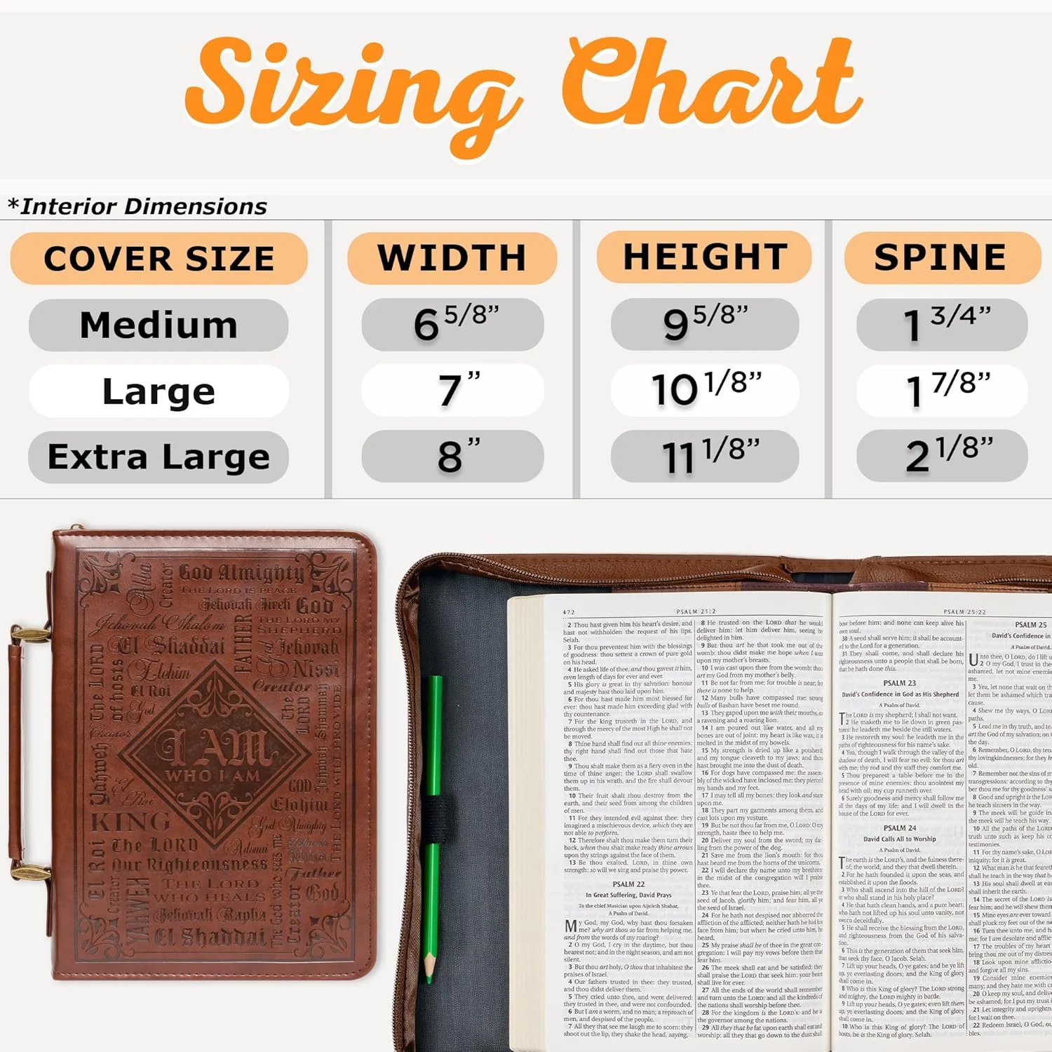 Christian Art Gifts Men's Classic Bible Cover Names of God Exodus 34:6, Brown Faux Leather - Image 4