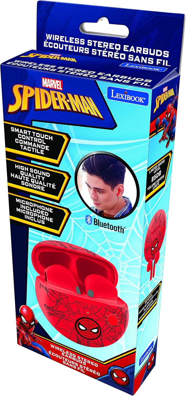 LEXIBOOK HPBT05SP Spiderman Wireless Headphones-Bluetooth with Microphone and Control Button, Long Life Rechargeable Battery - Image 5
