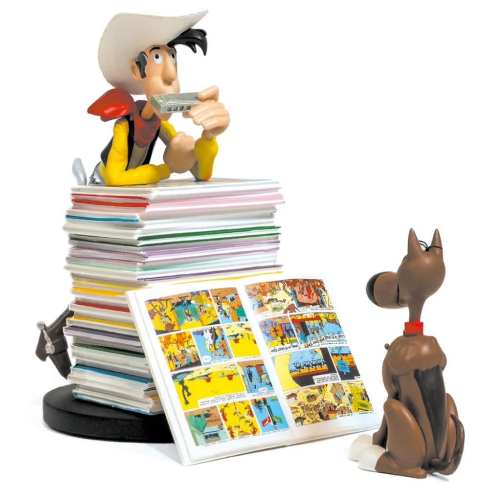 Plastoy SAS PLA00391 - Lucky Luke und Rantanplan boekenstapel
