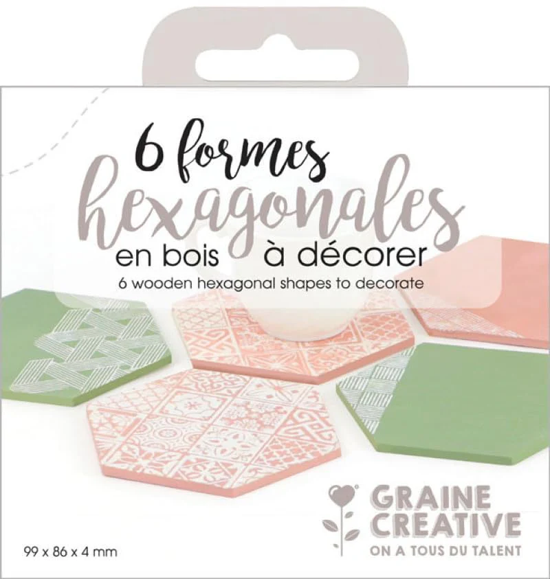 Graine Creative - Graine Houten Hexagon Vormen - 6st.