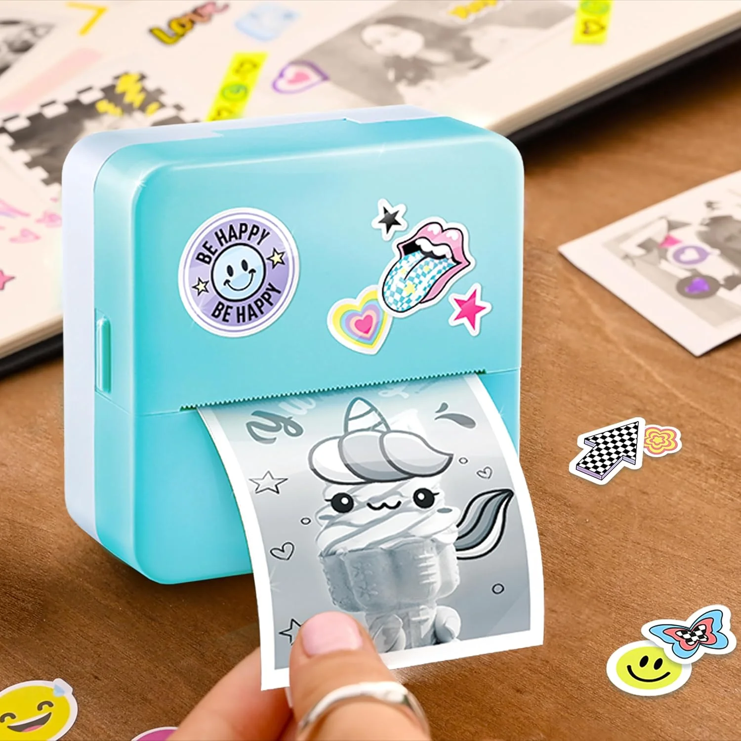 Canal Toys Photo Creator Instant Pocket Printer, Blue, Mini printer, AI app, 3 Rolls, Sticky roll, Pens, Stickers - Image 2
