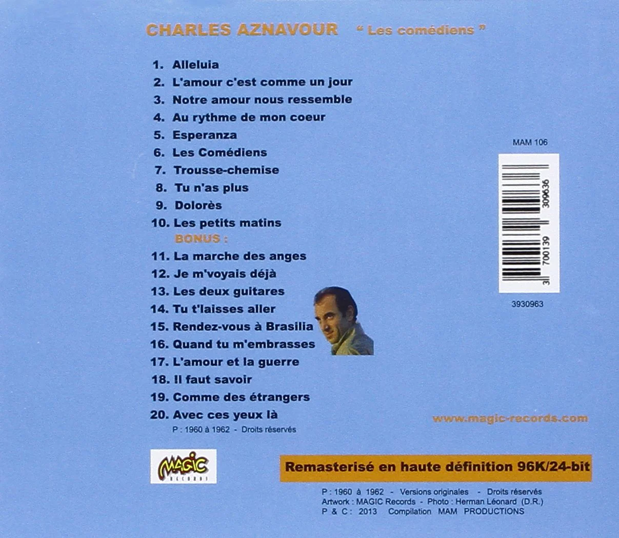 Charles Aznavour - Les Comediens (Cd) - Image 2