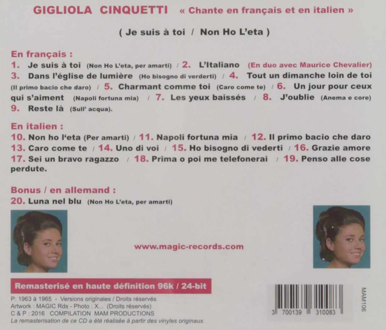 Chante en Francais et en Itali - Image 2