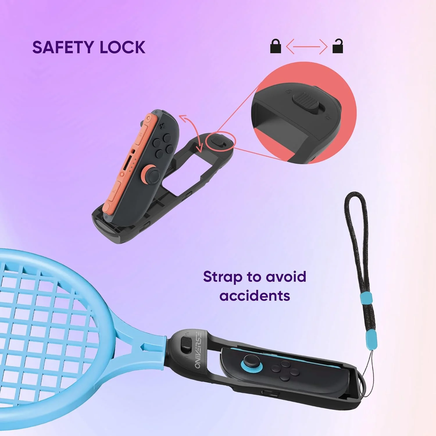 Oniverse - Nsw2 Tennis Kit Pack Of 2 Rackets - Orange/Blue - Image 3