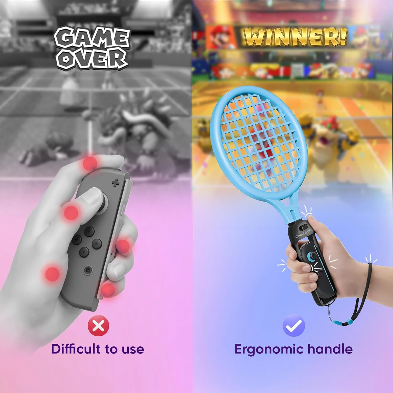 Oniverse - Nsw2 Tennis Kit Pack Of 2 Rackets - Orange/Blue - Image 8