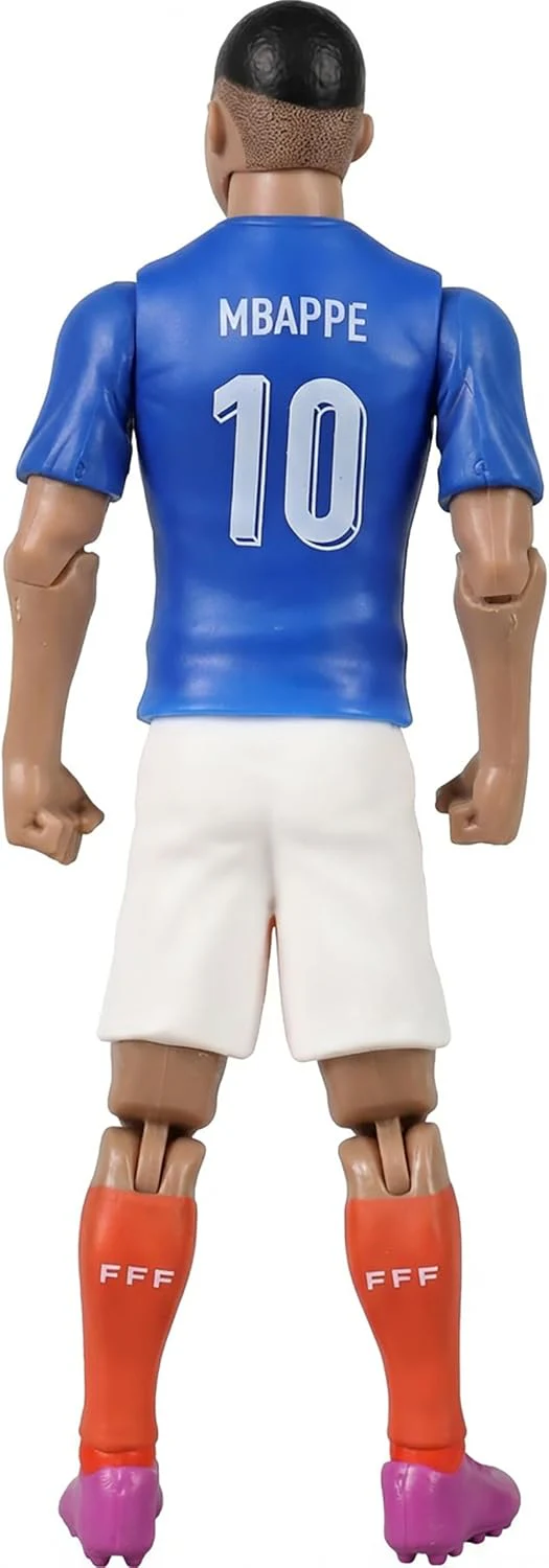 Megableu - FFF Figure Killian Mbappé No. 10 - 20 cm - Large Realistic & Articulated Football Figure with 10 Points - Officially Licensed Product of the French Team - Football with Ball - Image 3