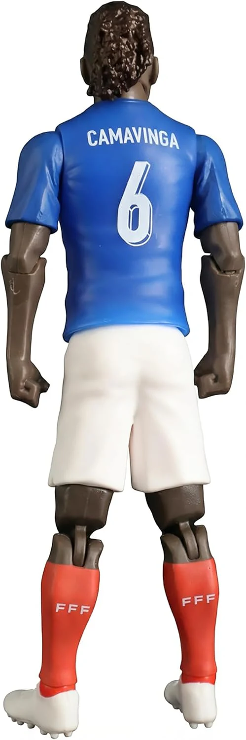 Megableu - FFF Camavinga Figure No. 6-20 cm - Large Realistic & Articulated Football Figure with 10 Points - Officially Licensed Product of the French Team - Football Toy with Ball - Image 3