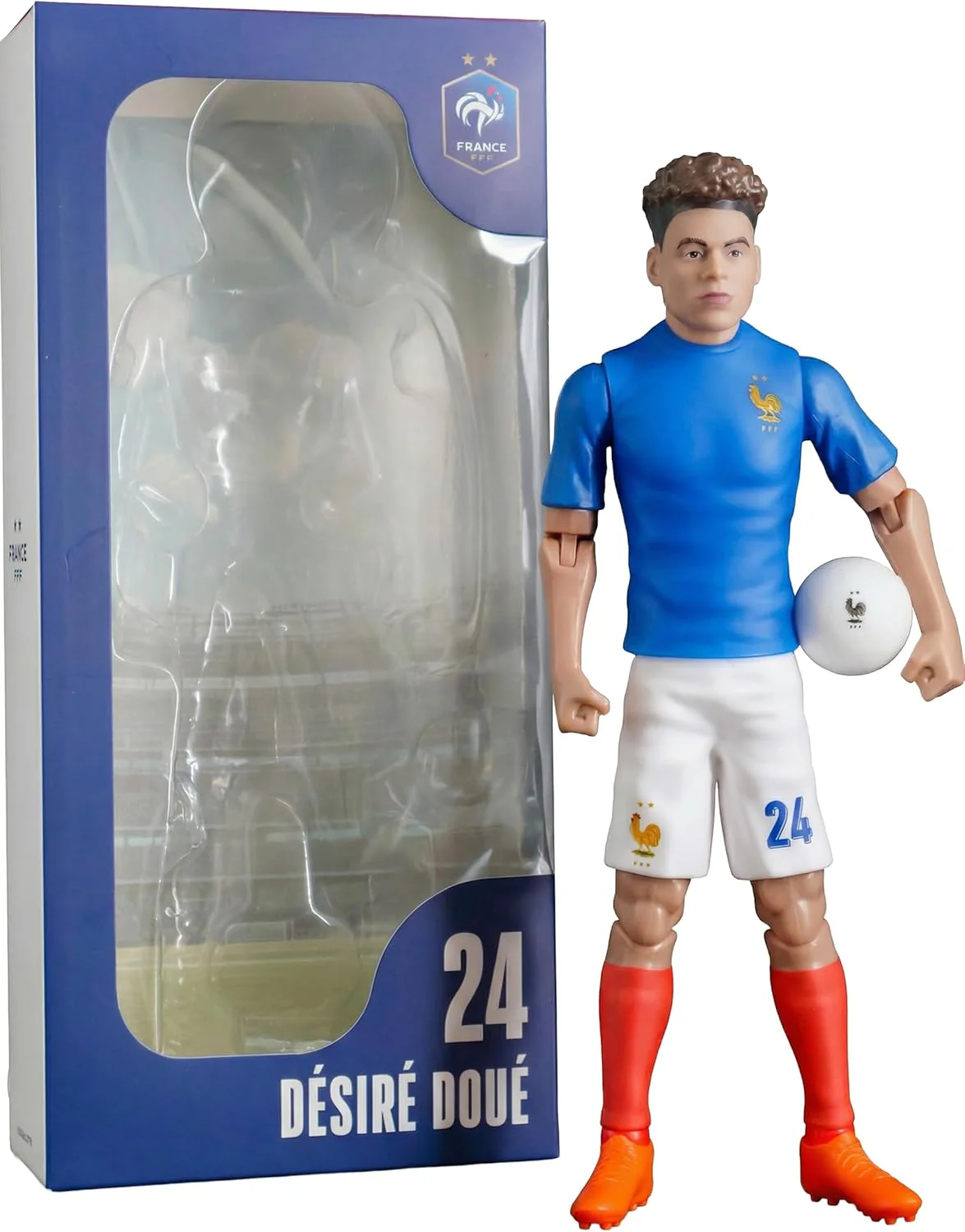 Megableu - FFF Gifted No. 24 - 20 cm - Large Realistic & Articulated Football Figure with 10 Points - Officially Licensed Product of the French Team - Football Toy with Ball - Image 6
