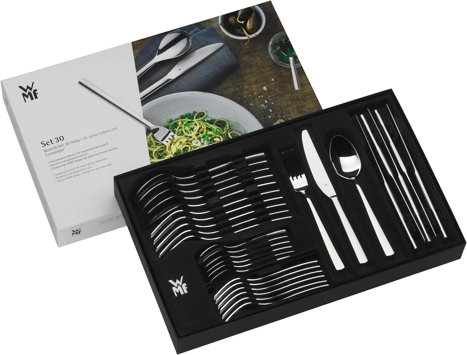 WMF Cutlery Set 30-Pieces for 6 Persons Boston Cromargan 18/10 Stainless Steel Brushed - Image 3