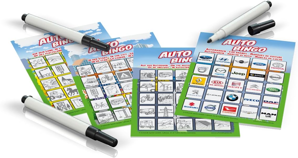 Schmidt Spiele 51434 Car Bingo Bring Me with Game in Metal Tin Multi-Coloured - Image 4