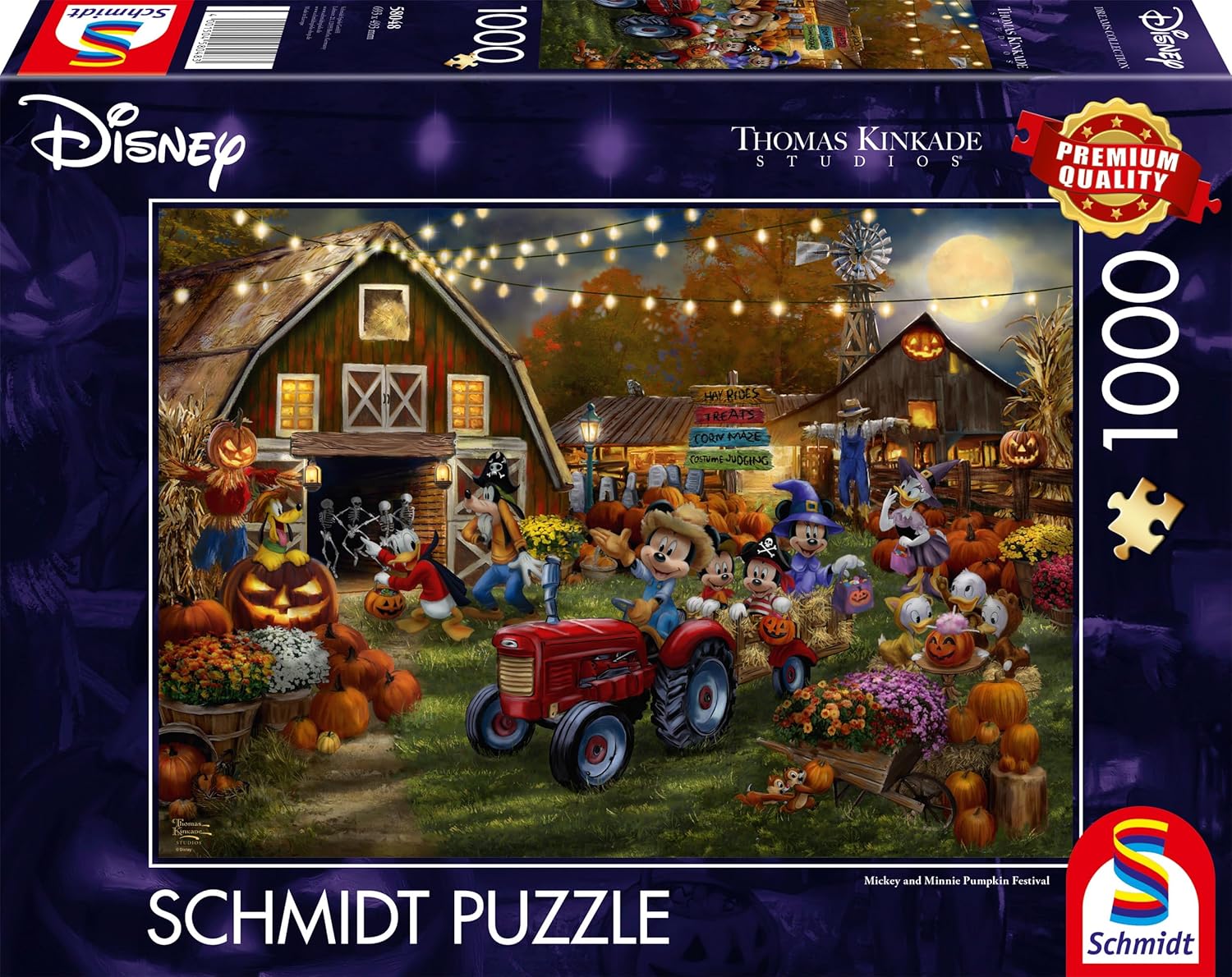 Schmidt | Thomas Kinkade: Disney Mickey & Minnie Pumpkin Festival (1,000 Pieces)| Jigsaw Puzzle | Ages 14+ | 1+ Players, 1000 - Image 4