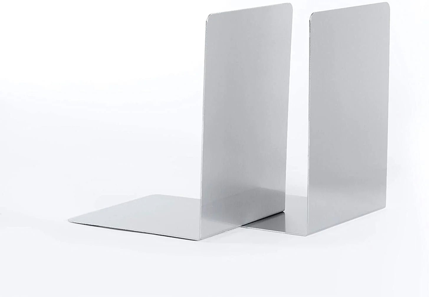 MAUL Buchstütze aus Aluminium (2er Pack) 16x15x21cm | Bücherhalter, Organizer für Kinder, Bücher, Büro, Regal | Bücherstütze im stilvollen Aluminium Design, möbelschonender Buchhalter | Silber - Image 5