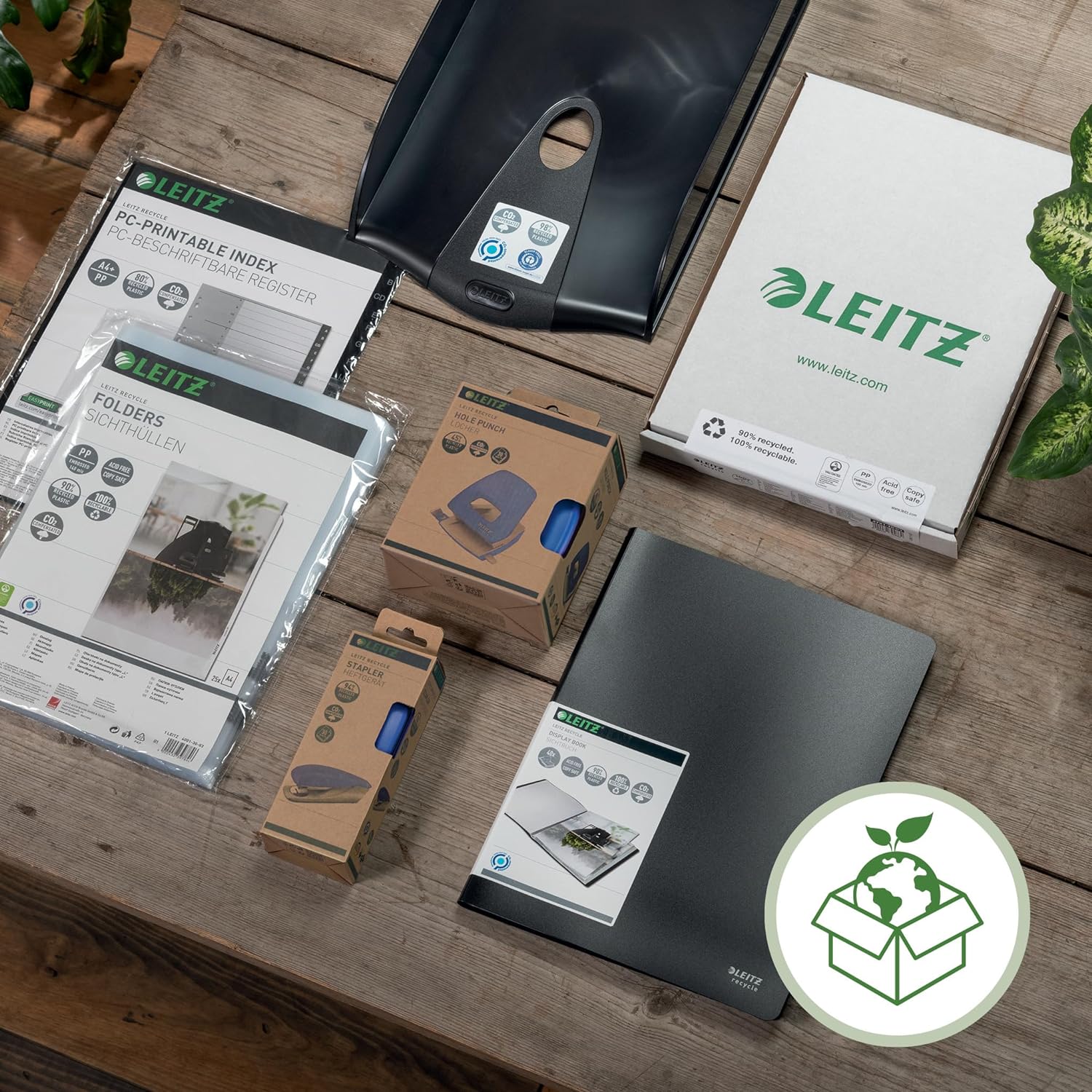 Leitz NeXXt Recycle Mini Stapler, 10 Sheets, Compact & Pocket Sized, with Staple Remover, Steel & Recycled Plastic, 100% Recyclable, CO2 Compensated, Eco Friendly, Recycle Range, Green, 56170055 - Image 2