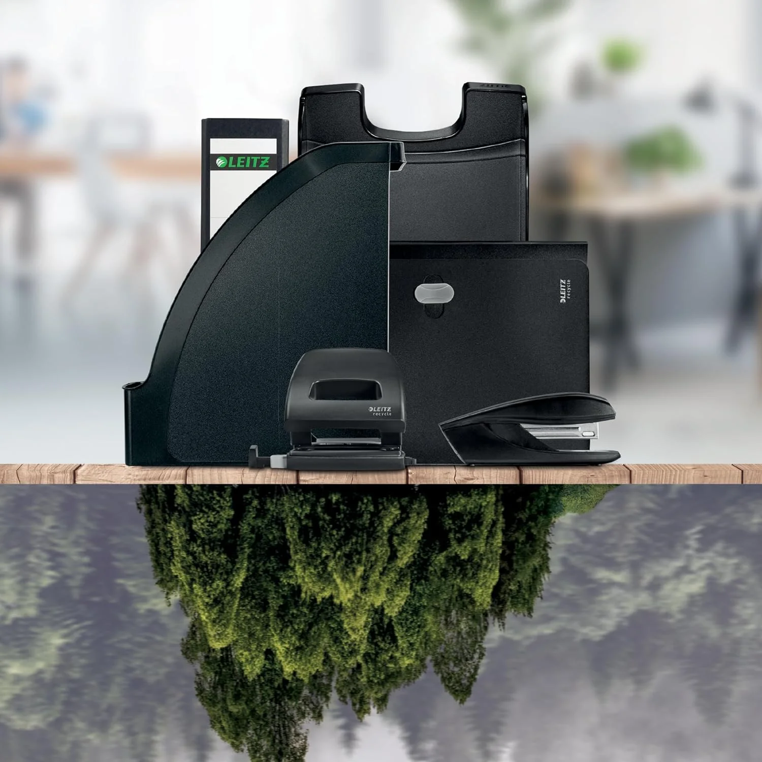 Leitz NeXXt Recycle Mini Stapler, 10 Sheets, Compact & Pocket Sized, with Staple Remover, Steel & Recycled Plastic, 100% Recyclable, CO2 Compensated, Eco Friendly, Recycle Range, Green, 56170055 - Image 3