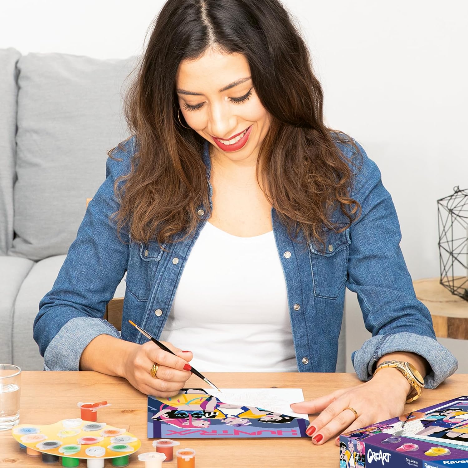 Ravensburger CreArt: KPop Demon Hunters – Dipingere con i Numeri Bambini 12+ Anni, Kit Pittura con Pennello e Colori Inclusi, Cornice Inclusa, 18x24cm, Idee Regalo - Image 6