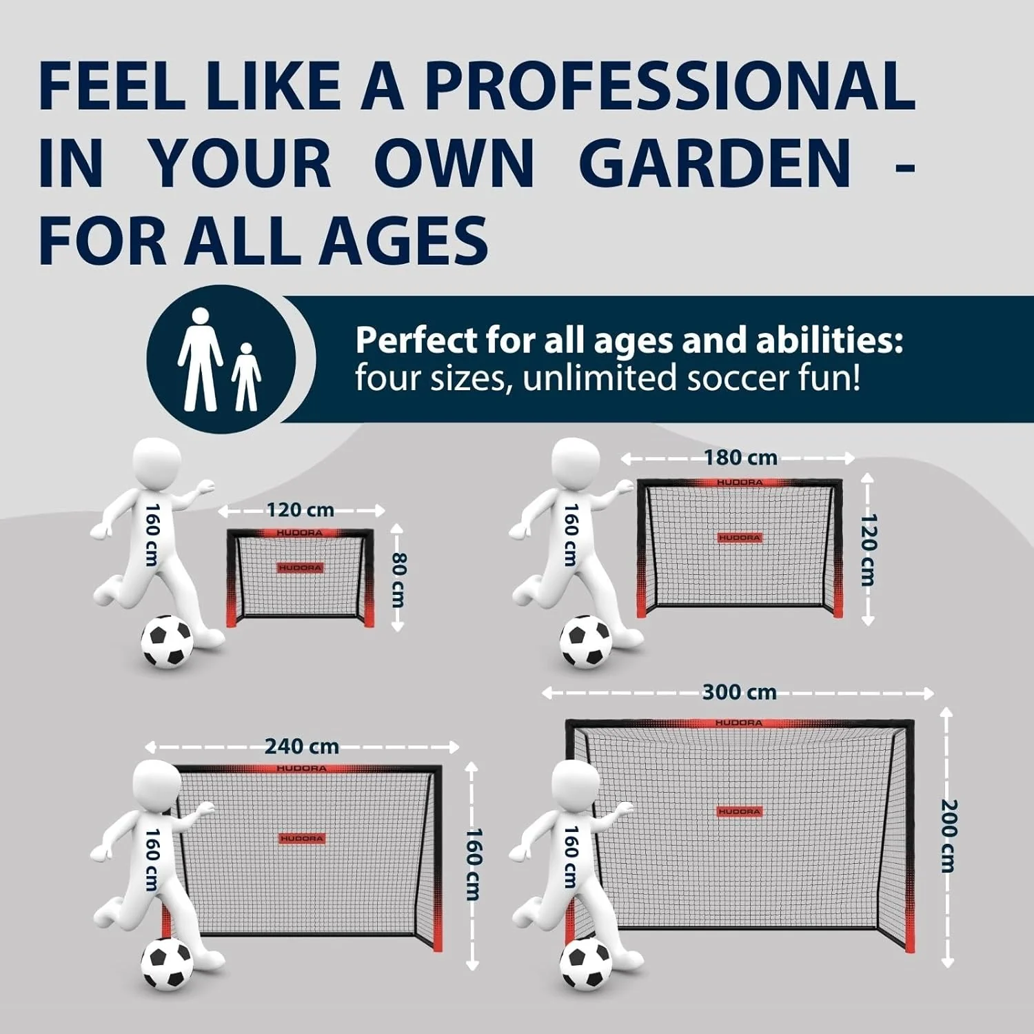 HUDORA Voetbaldoel Pro Tect Advanced – outdoor voetbaldoel met net en weerbestendige ommanteling voor kinderen/volwassenen – eenvoudige montage in de tuin – doelwand met rits- en klittenbandsluitingen - Image 6
