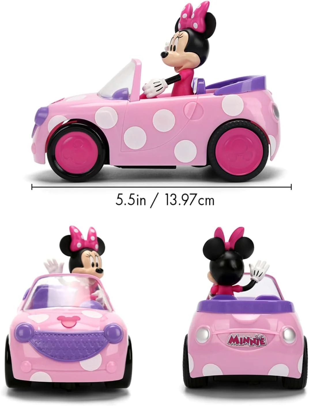 Jada - Disney Minnie RC Roadster 1:32 - Minnie Mouse Radio Controlled Car with Remote Control, Official Disney Design, 9336833314R00, +3 Years - Image 5