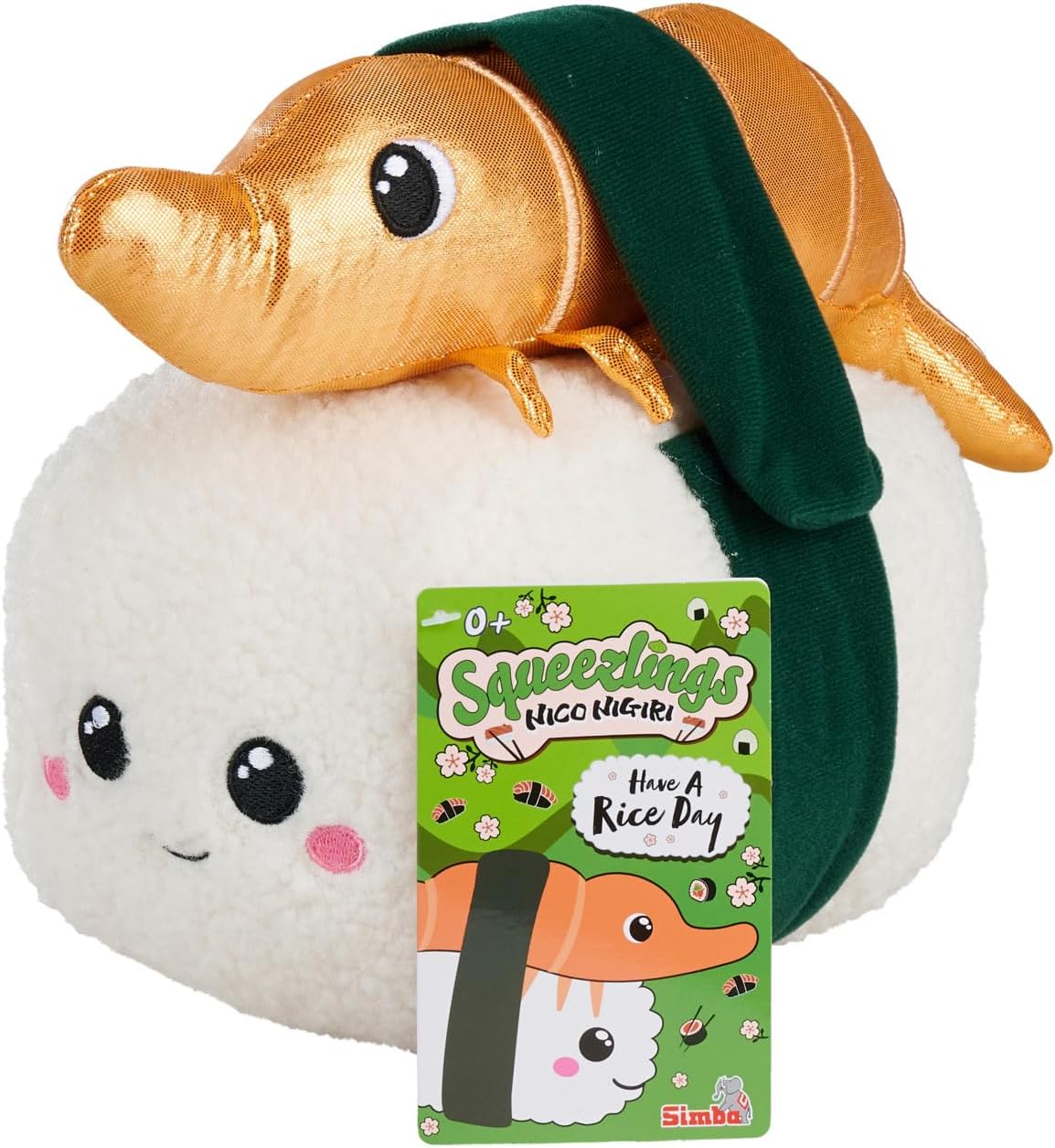 Simba Squeezlings Niko Nigiri - Peluche di sushi super morbido (20 cm) con granchio e riso rimovibili, morbido giocattolo in tessuto per neonati e fan a partire da 0 mesi - Image 3