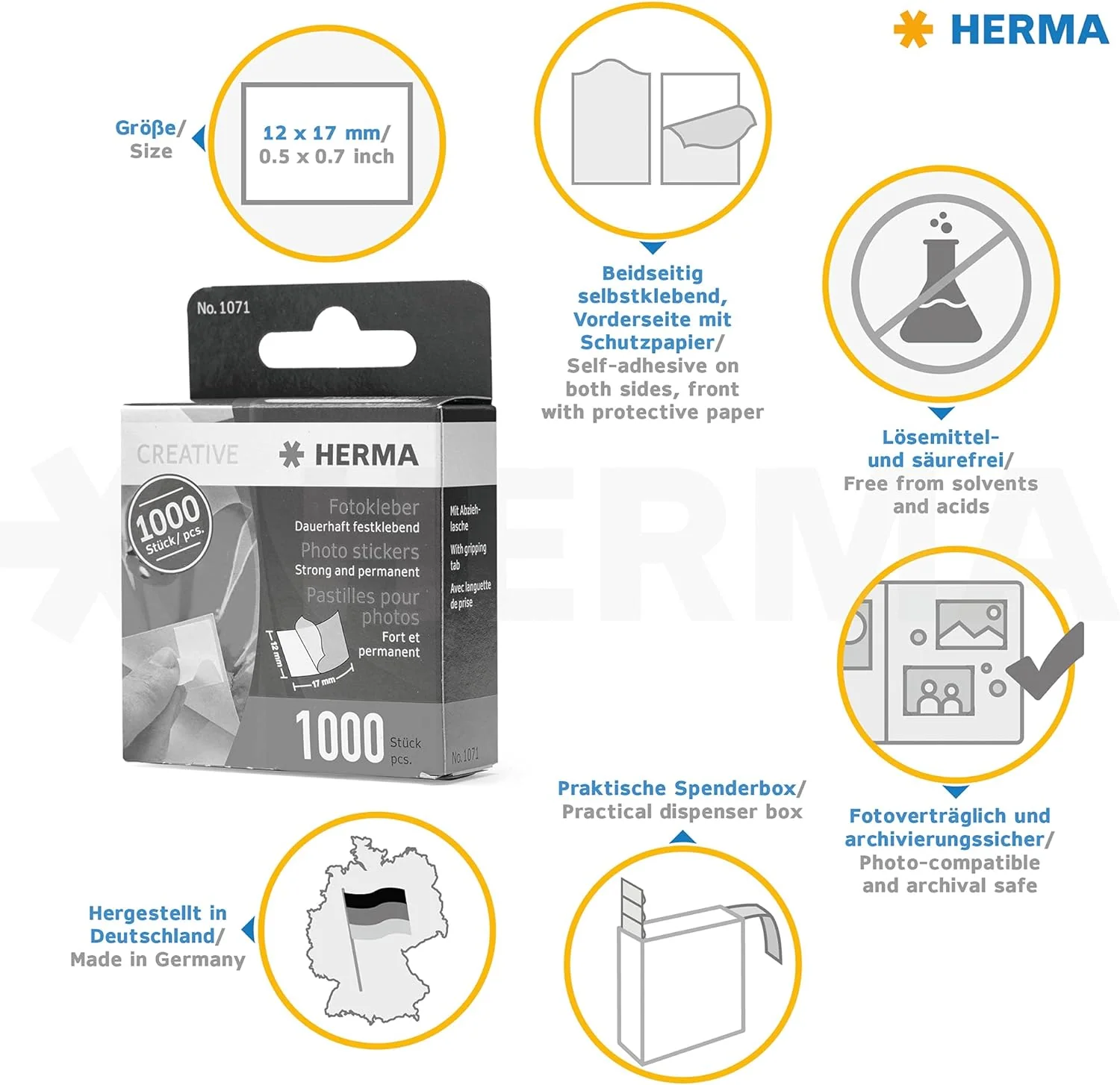Herma Photo Stickers, 12mm x 17mm, 1000pcs - Image 5
