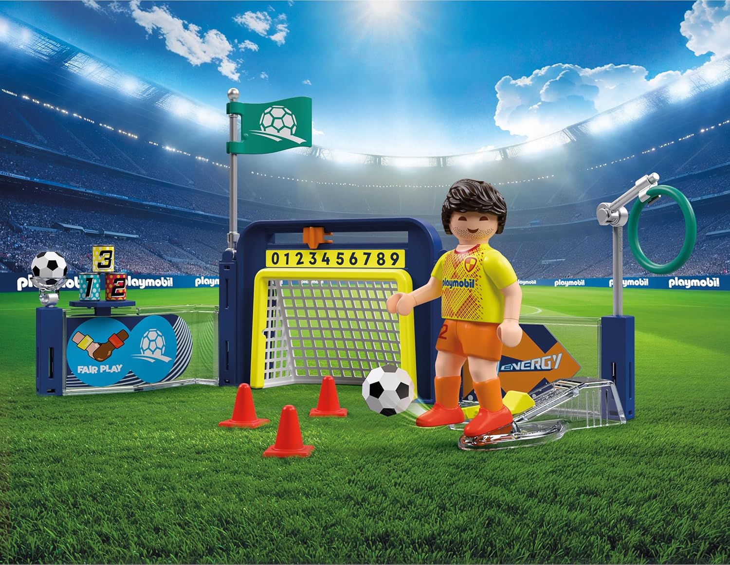 PLAYMOBIL My Life 72057 Voetbaltrainingsstation, trainingsplaats met doelwand en schietmechanisme, voetbalspeelgoed vanaf 4 jaar - Image 2