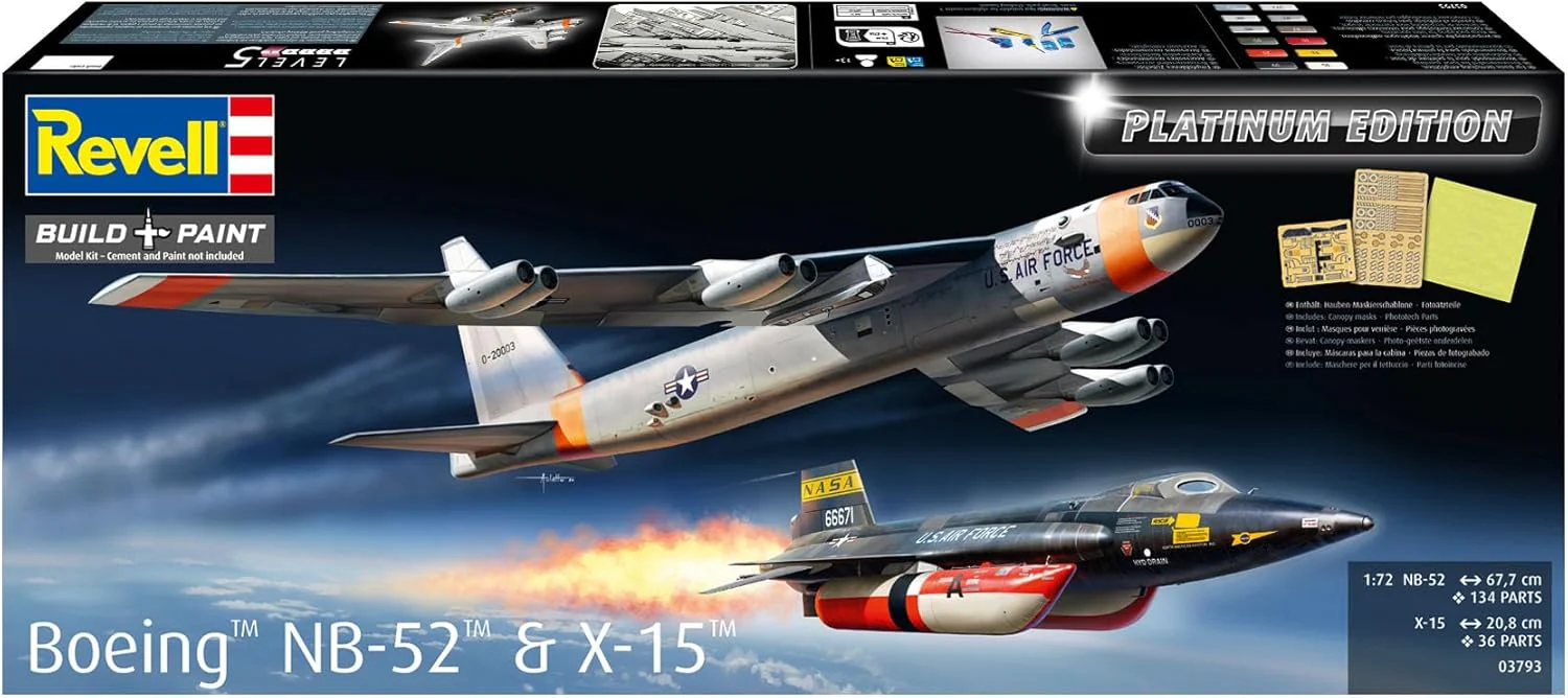 Revell 03793 B-52D Stratofortress Platinum Edition Aircraft 1:72 Scale Unbuilt/Unpainted Plastic Model Kit - Image 4