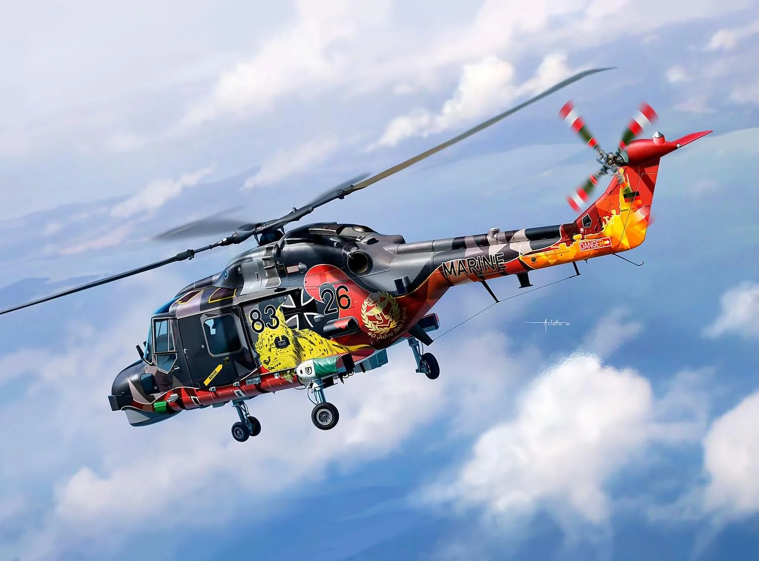 Revell 03806 Westland Sea Lynx MK.88 (40 Years Special Edition) 1:32 Scale Unbuilt/Unpainted Plastic Model Kit - Image 3