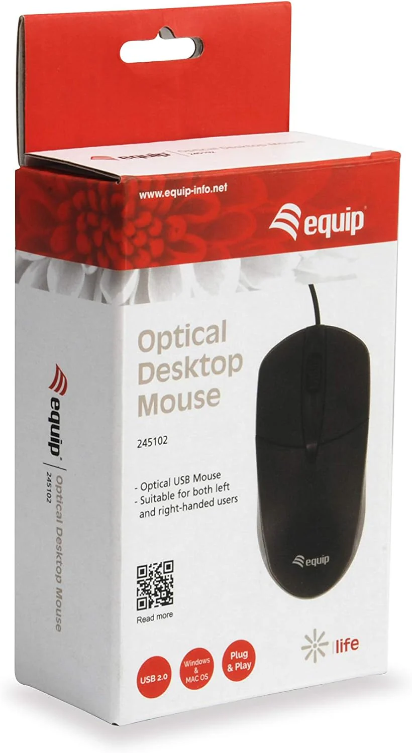 Equip Wired Optical Mouse Black - Image 3