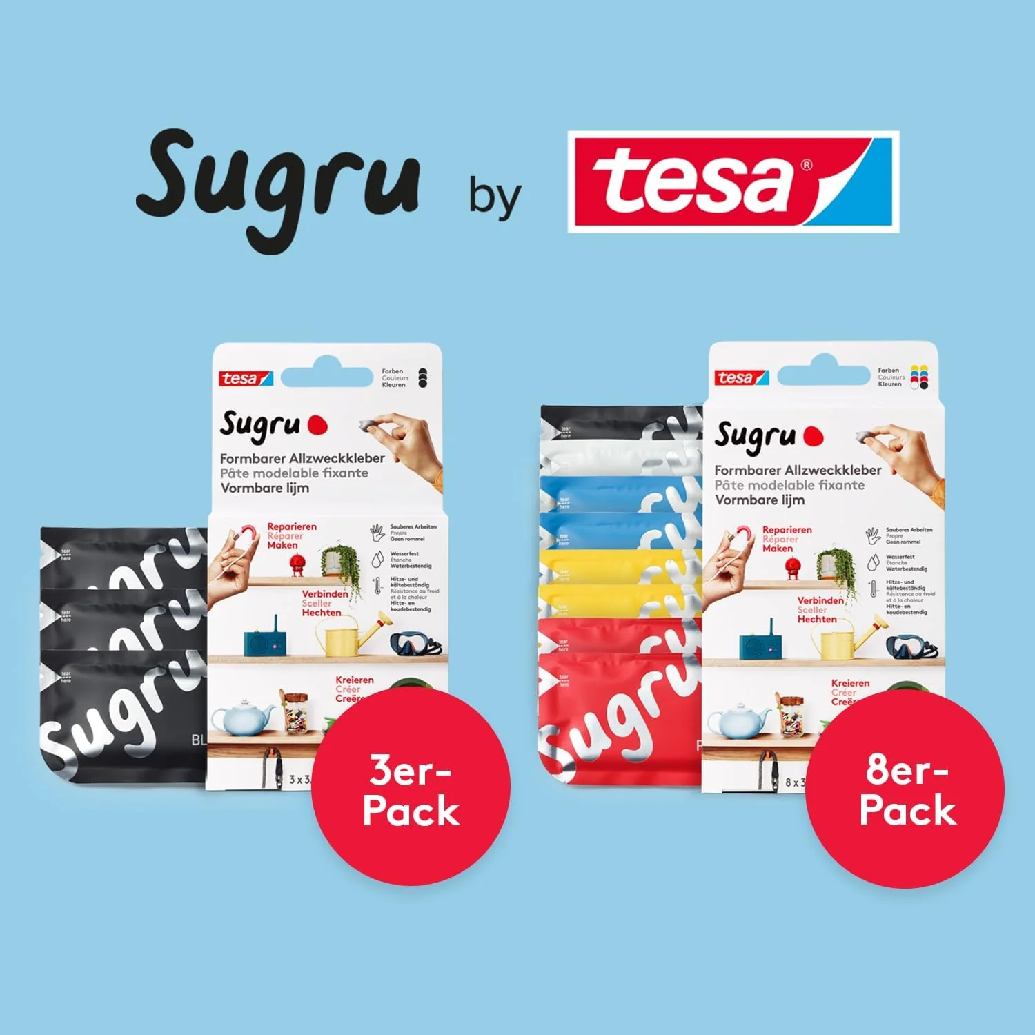 tesa Sugru formbar Allzwckkleb 3er schw. - Image 5