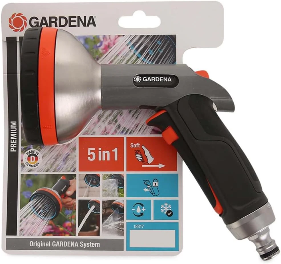 Gardena Premium Multi Sprayer: Garden sprayer for watering and cleaning, five spray patterns, filter, lock, robust, frost protection (18317-20 - Image 4