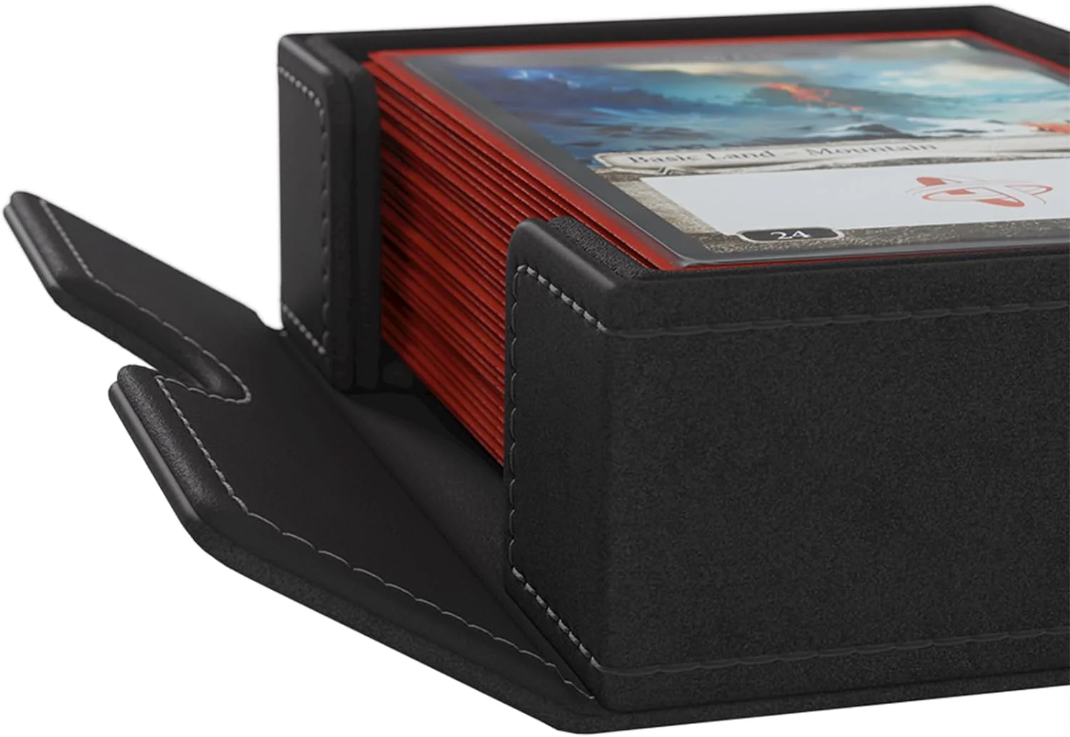 Gamegenic Cards Lair 400+ Convertible Deck Box - Double-Sleeved Card Storage, Holds up to 400 Cards, Premium Card Game Protector, Nexofyber Surface, Black Color, Made - Image 5
