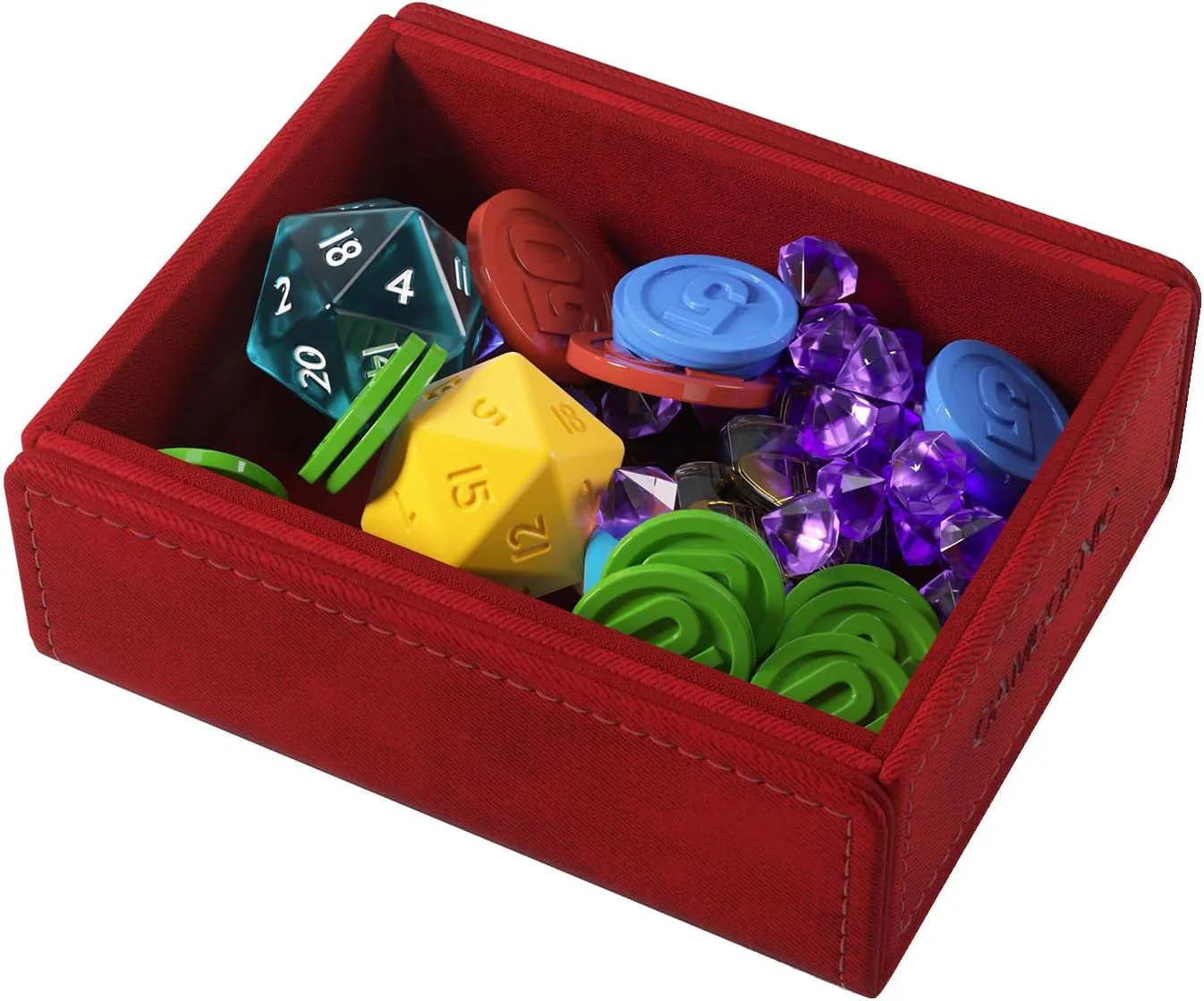 Gamegenic Token Keep - Premium Token Box for Safe Storage, Fits Dungeon 1100+ and Dungeon S 550+, Holds Tokens, Dice, and Cards, Fully Usable During Gameplay, Red Color, Made - Image 3