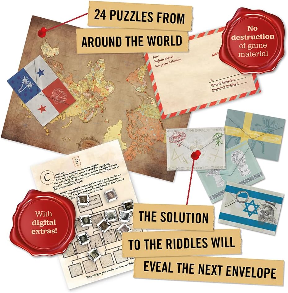 Hidden Games - Professor Charlie's world tour - puzzle advent calendar for 1-6 people aged 14 and over - 24 individual puzzles (english edition) - Image 3