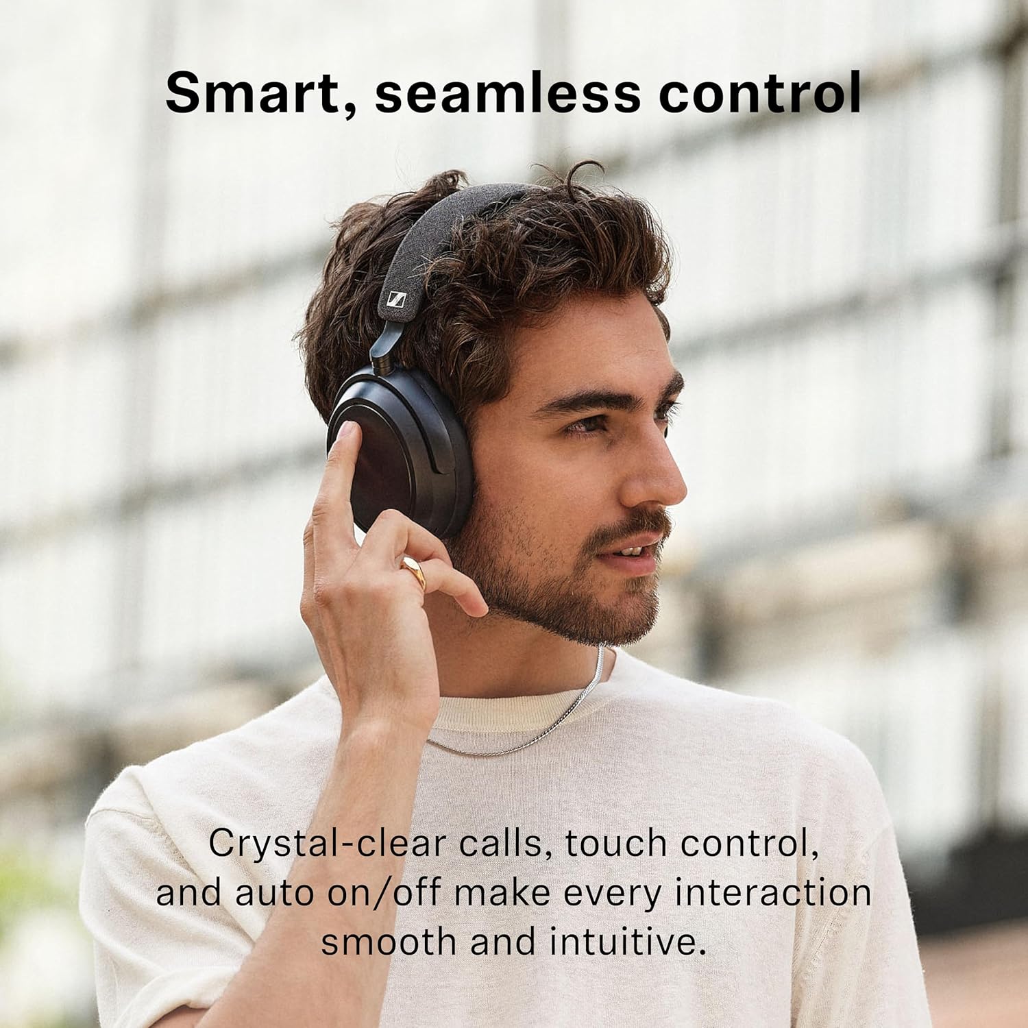 Sennheiser MOMENTUM 4 Wireless Noise Cancelling Headphones - Bluetooth Headset for Crystal-Clear Calls, Adaptive Noise Cancellation, Over Ear Headphones Wireless, Up To 60HR Playtime, Folding, Black - Image 3
