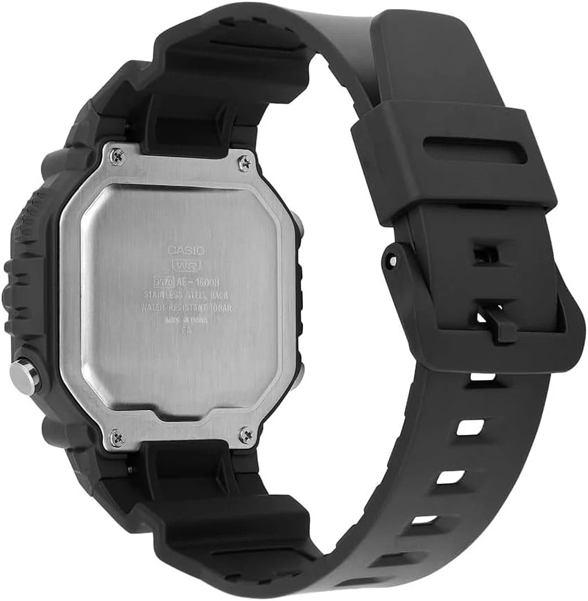 Casio Men's Digital Quartz Watch with Plastic Strap AE-1600H-1AVEF - Image 7