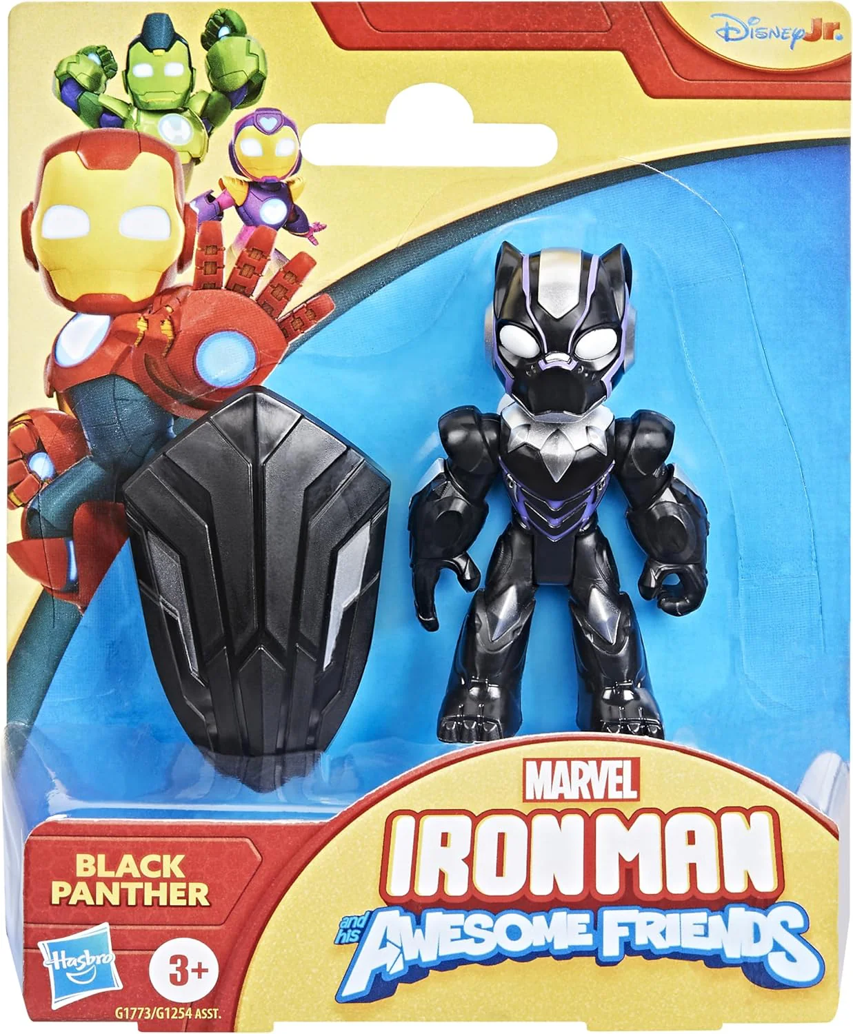 Iron Man and His Awesome Friends Marvel Black Panther Action Figure with Accessory – 7.6 cm (3 Inch) Toy, Ages 3+ - Image 2