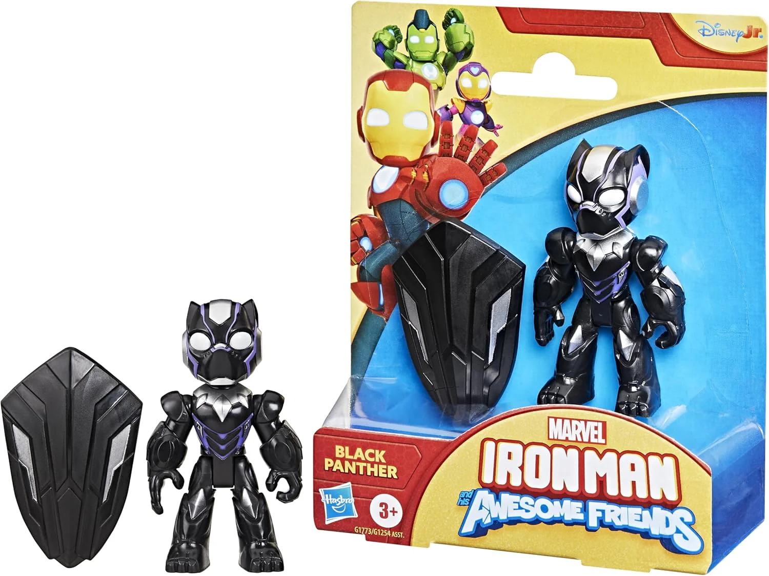 Iron Man and His Awesome Friends Marvel Black Panther Action Figure with Accessory – 7.6 cm (3 Inch) Toy, Ages 3+ - Image 3
