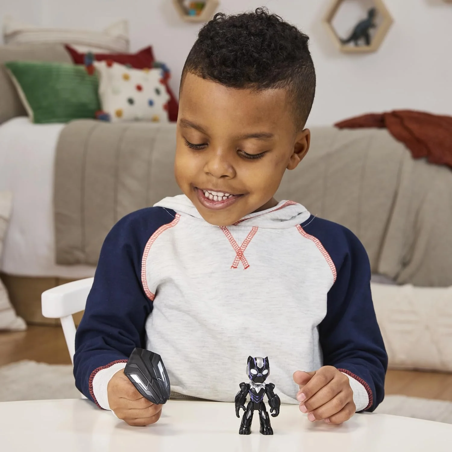 Iron Man and His Awesome Friends Marvel Black Panther Action Figure with Accessory – 7.6 cm (3 Inch) Toy, Ages 3+ - Image 4