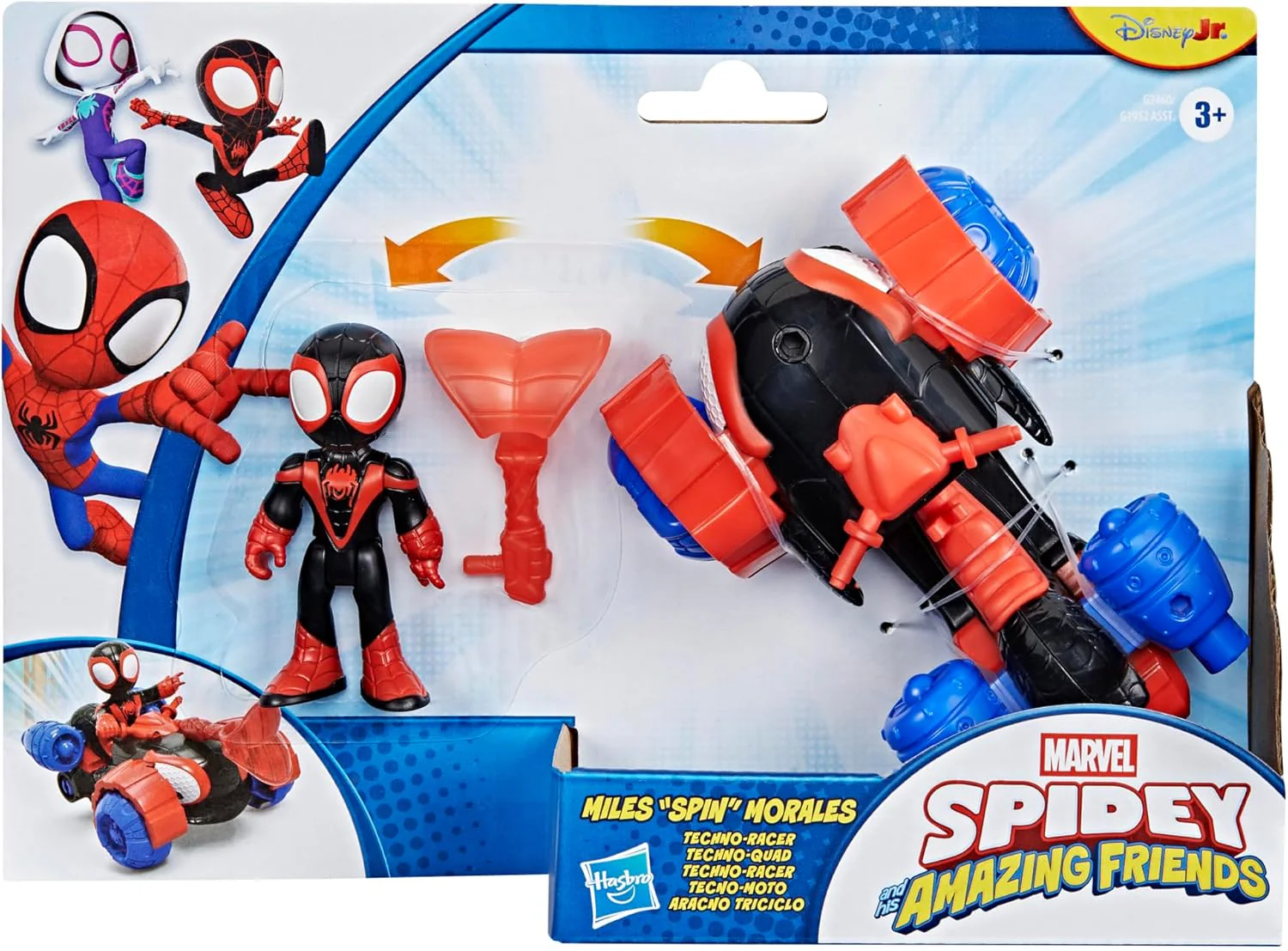 Marvel Spidey and His Amazing Friends Miles 'Spin' Morales Techno-Racer Toy Vehicle with 7.6-cm (3 inch) Action Figure, Accessory, Super Hero Toys, Ages 3+ - Image 3