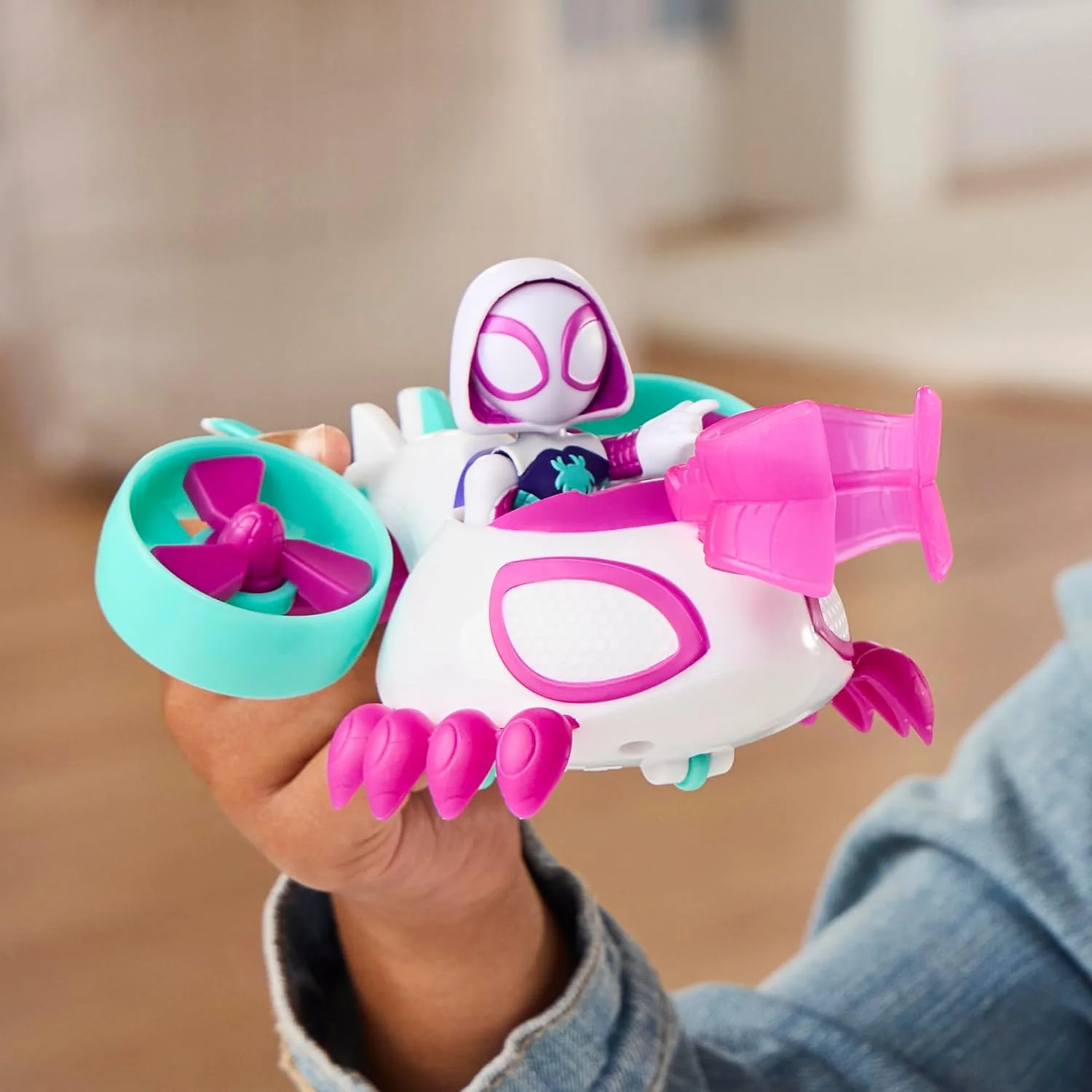 Marvel Spidey and His Amazing Friends Ghost-Spider Copter Toy Vehicle with 7.6-cm (3 inch) Action Figure & Accessory, Super Hero Toys, Children Ages 3+, Purple - Image 3