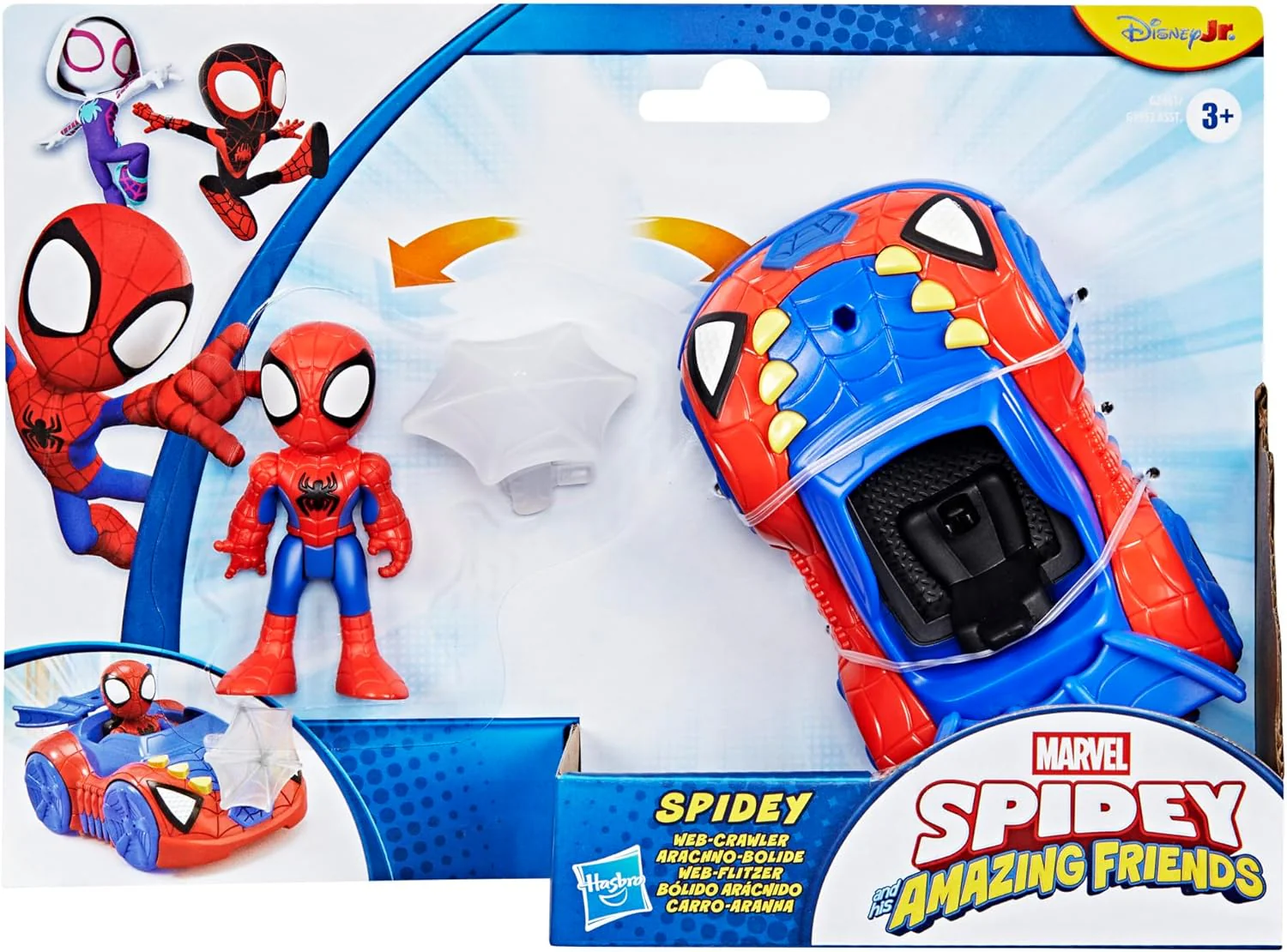 Marvel Spidey and His Amazing Friends Spidey Web Crawler Toy Car with 7.6-cm (3 Inch) Action Figure & Accessory, Super Hero Toys, Children Ages 3+ - Image 2