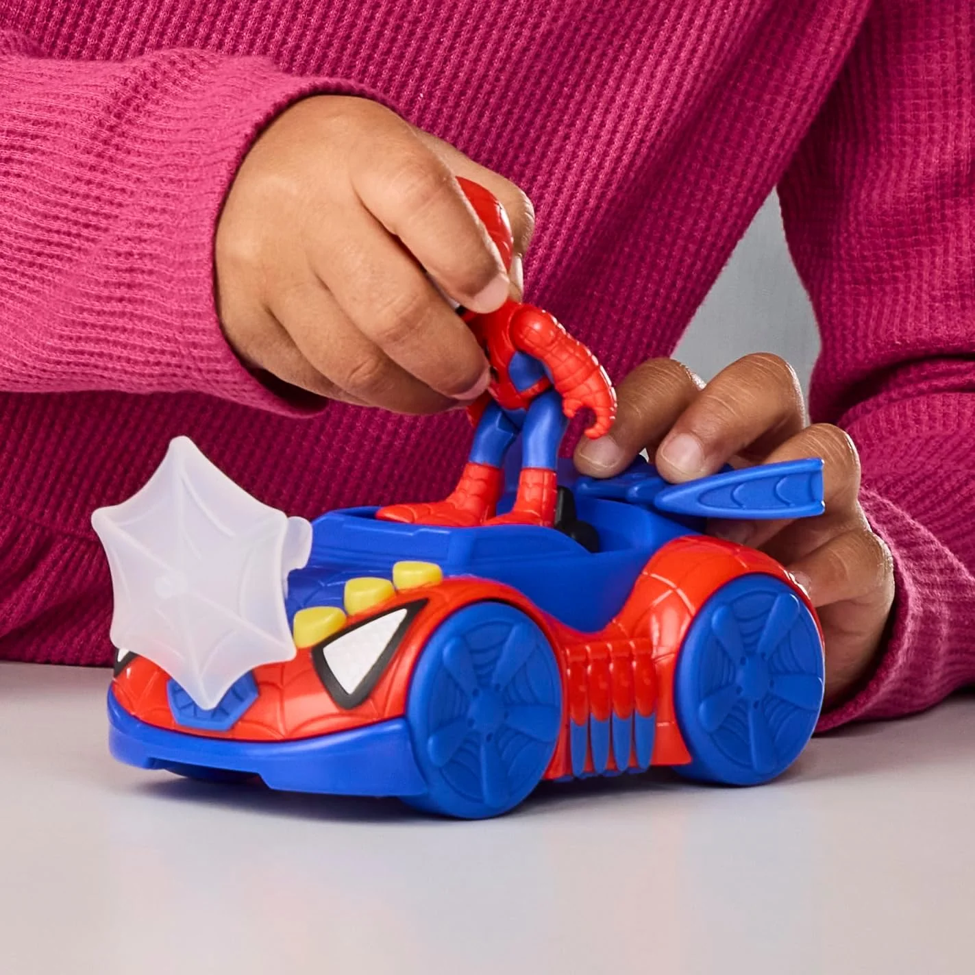Marvel Spidey and His Amazing Friends Spidey Web Crawler Toy Car with 7.6-cm (3 Inch) Action Figure & Accessory, Super Hero Toys, Children Ages 3+ - Image 3