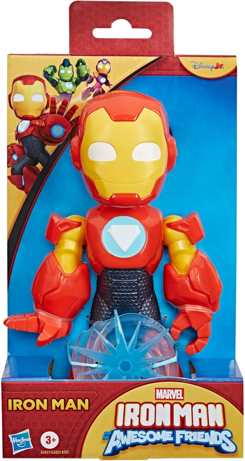 Iron Man and His Awesome Friends Marvel Iron Man 22.8 cm (9 Inch) Poseable Action Figure with Repulsor Shield Accessory, Super Hero Toy for Kids Ages 3+ - Image 8
