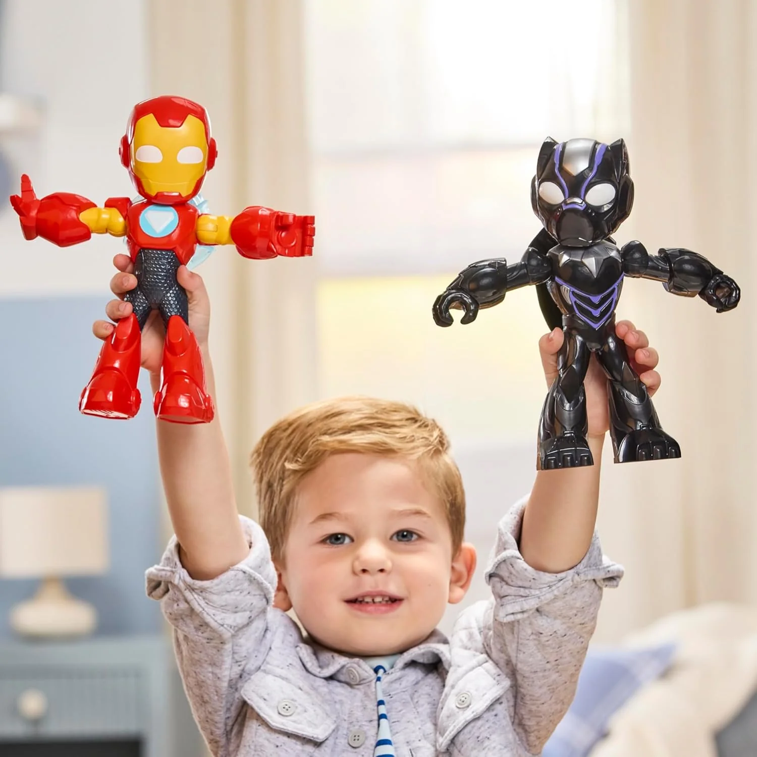 Iron Man and His Awesome Friends Marvel Black Panther Action Figure – 22.8 cm (9 Inch) Oversized Toy with Accessory, Ages 3+ - Image 5