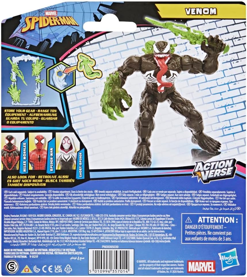 Marvel Spider-Man ActionVerse Venom Action Figure & Accessories, 11.4-cm (4.5 inch) Super Hero Toys & Figures for Children, Ages 4+ - Image 4
