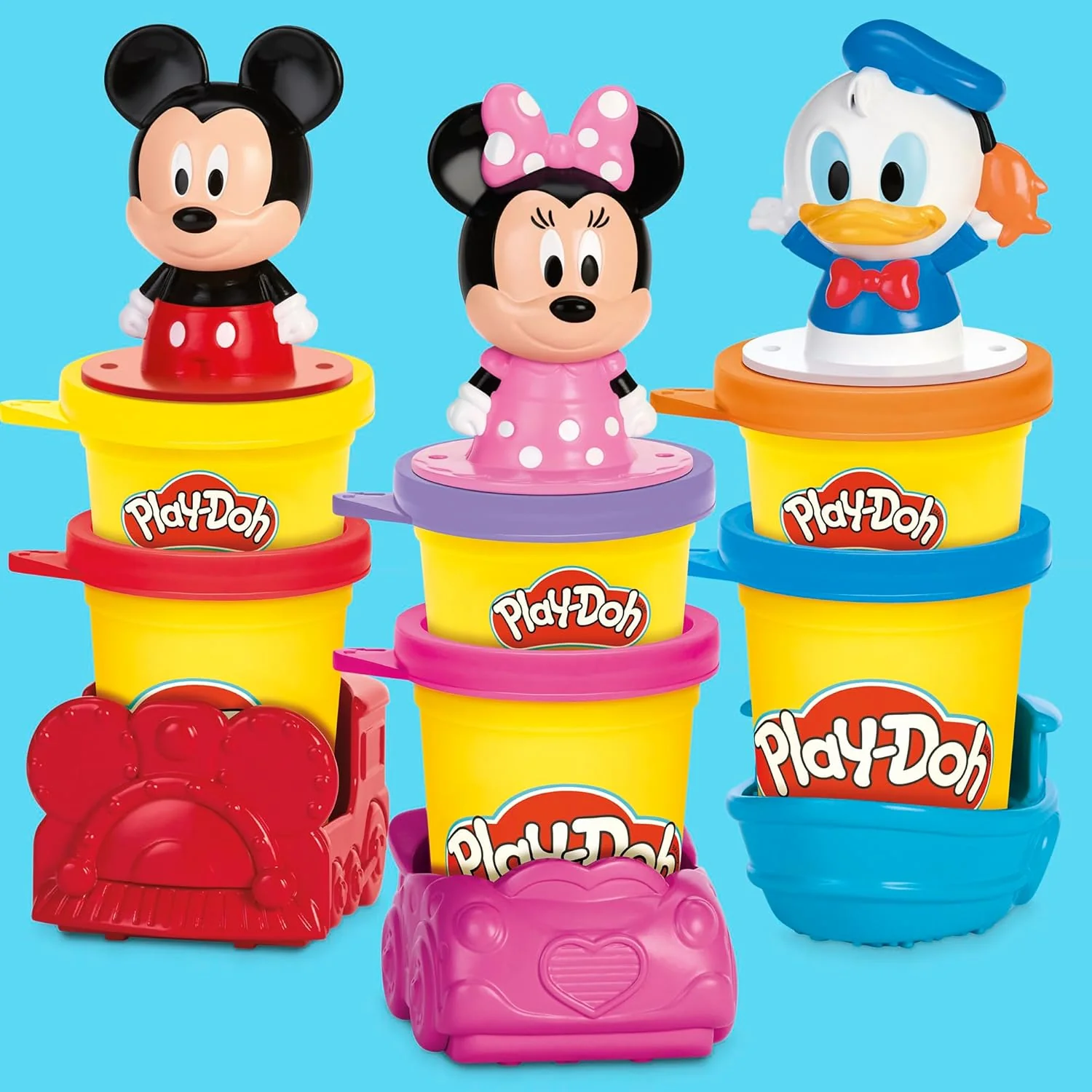 Play-Doh Disney Junior Stamp & Go Megapack with Mickey, Minnie & Donald, Arts & Crafts Preschool Toys for Children Aged 2+ - Image 4